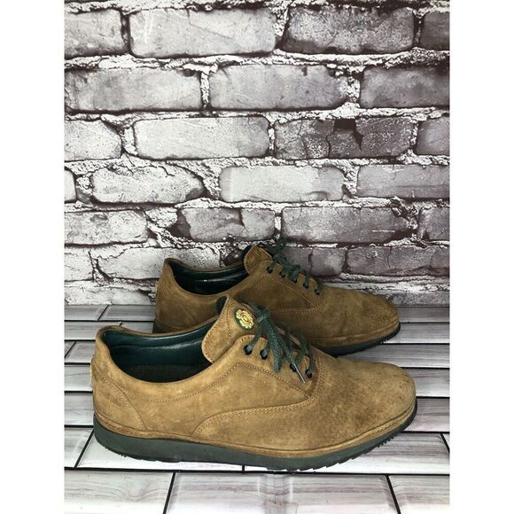 Bally Suisse Brown Suede Comfort Lace Up Casual Green Shoes Men Sz 8M US/41EU - Picture 6 of 16